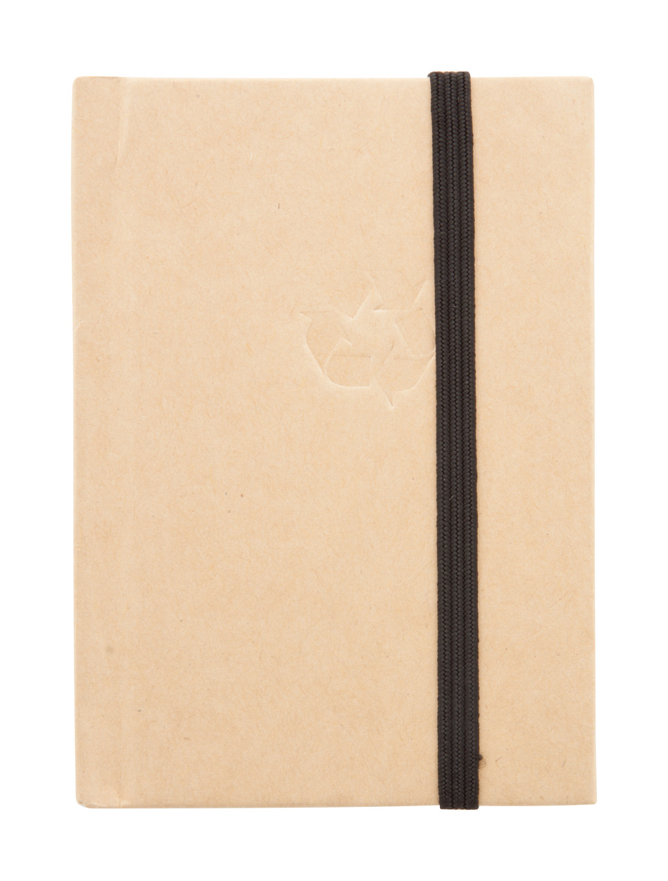 Lined notepad ANAK made of recycled paper - natural / black