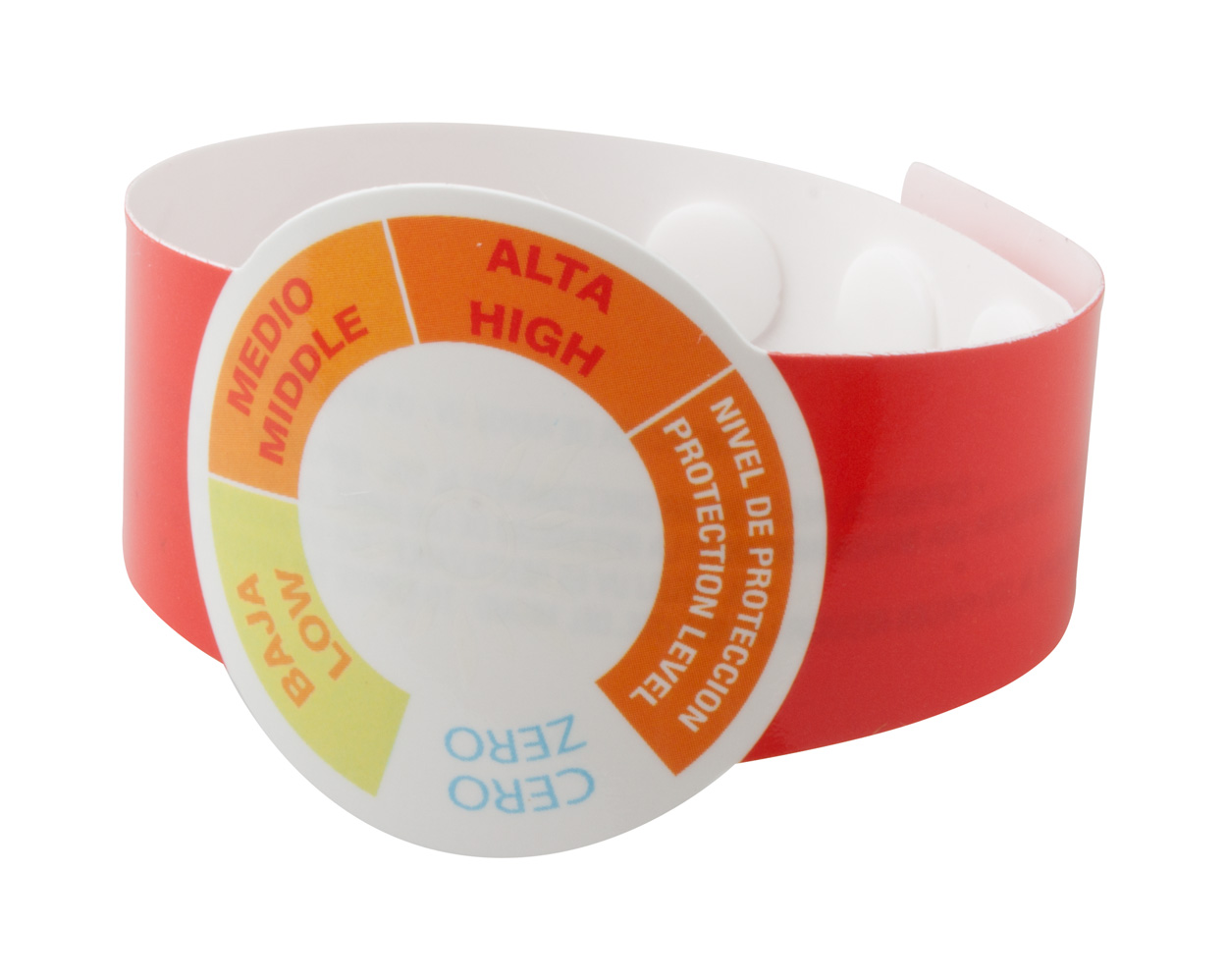RADO paper bracelet with UV meter