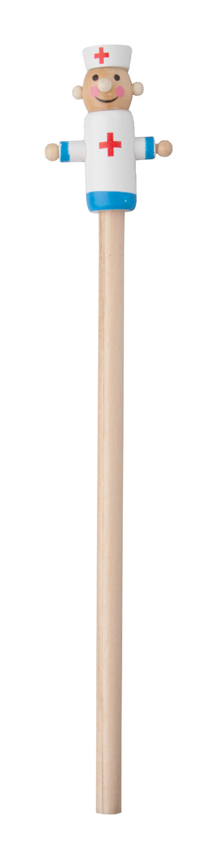 Dřevěná tužka MIKO s figurkou doktora - přírodní