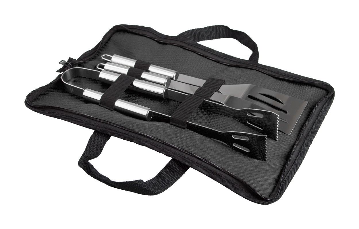 Metal grill tool set TORY, 3 pieces - black