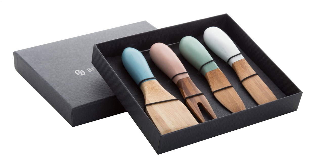 Sada bambusových nožů na sýry BOURSIN, 4 ks - vícebarevná