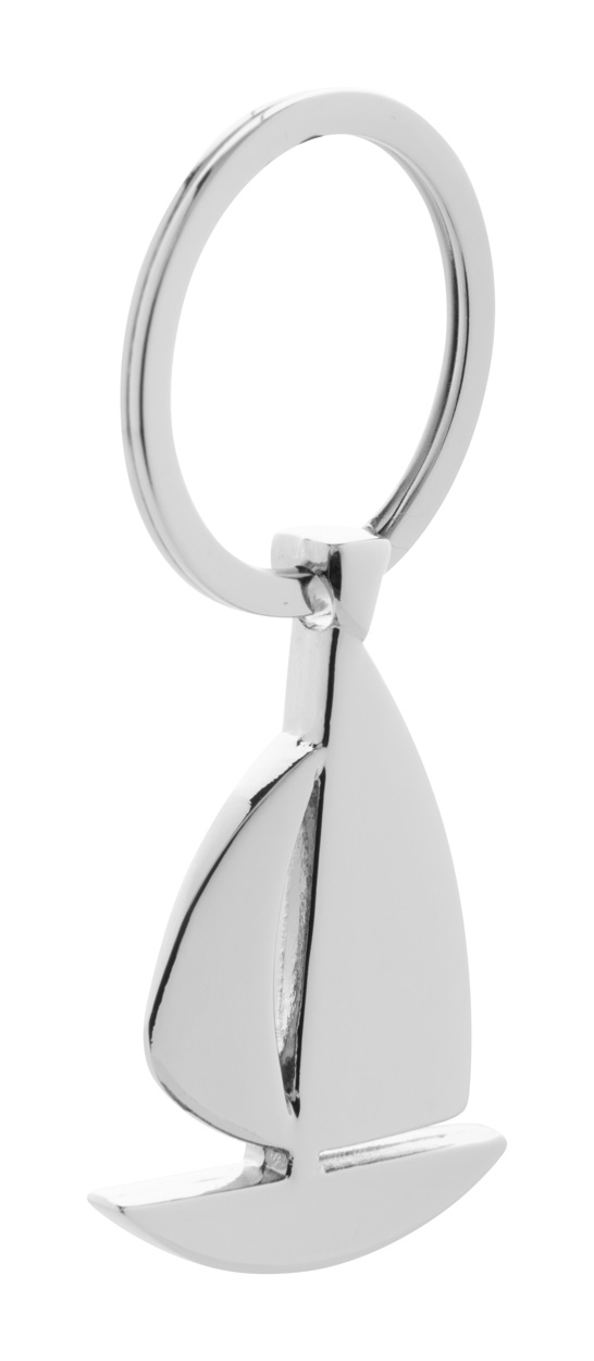 Kovový přívěsek na klíče AGLAIA ve tvaru plachetnice - stříbrná