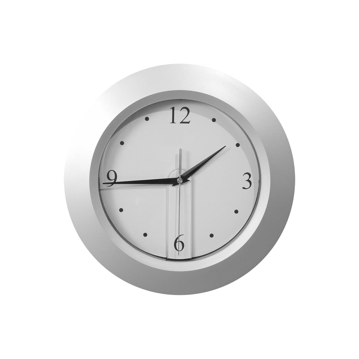 Plastové nástěnné hodiny BRATTAIN - stříbrná / černá