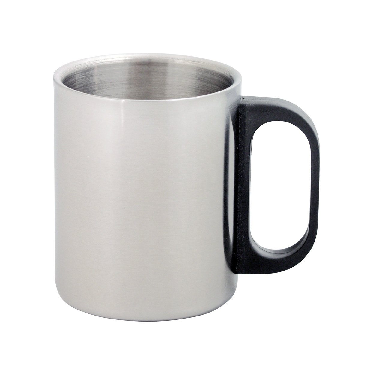 Metal thermo mug GILBERT, 175 ml - silver / black