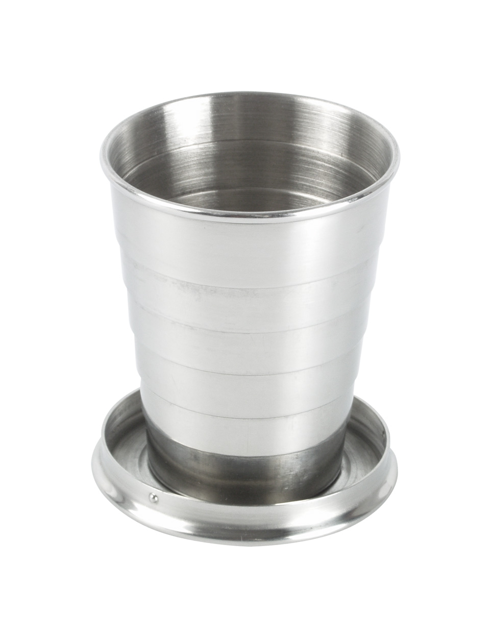 Metal folding cup NAUTILUS, 70 ml - silver