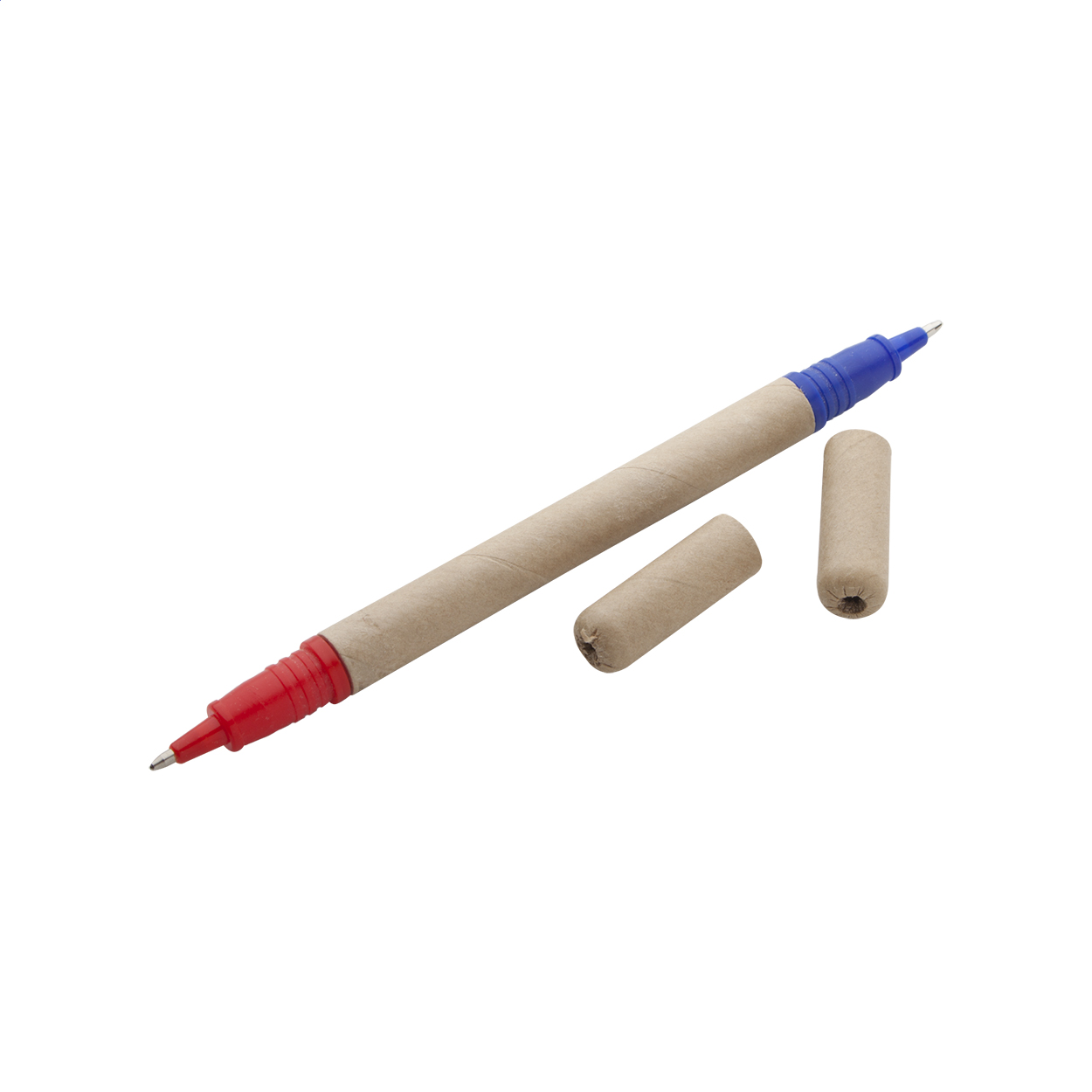 Dvoubarevné kuličkové pero LIPPO z recyklovaného papíru - přírodní