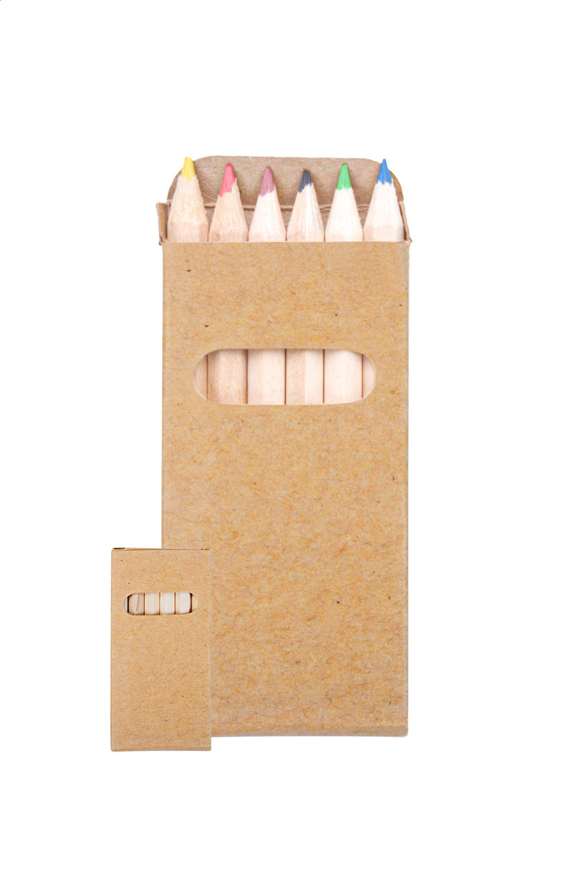 Dřevěné pastelky KITTY, 6 ks - přírodní