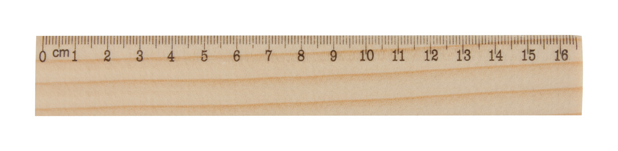 Dřevěné pravítko ONESIX z borového dřeva, 16 cm - přírodní
