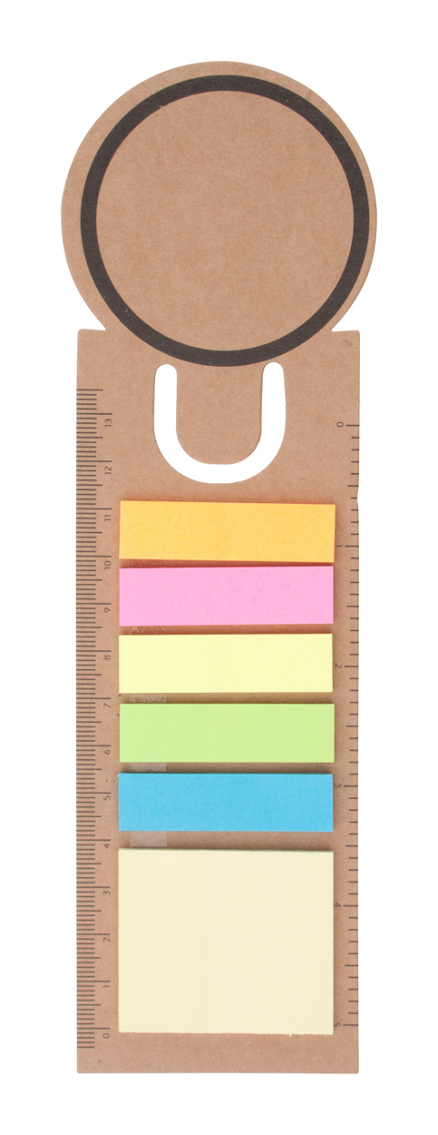 Paper bookmark RONDA with ruler and note cards - natural