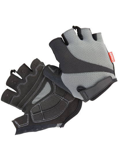 Men's Gloves SPIRO Unisex Bikewear Short Gloves Grey, Black