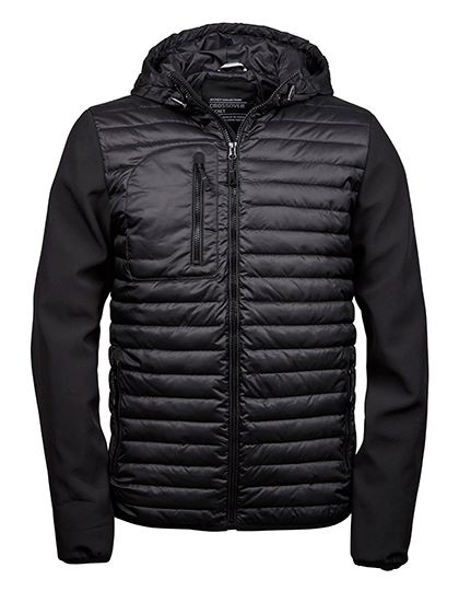 Pánská zimní bunda Tee Jays Men´s Hooded Crossover Jacket Black, Black