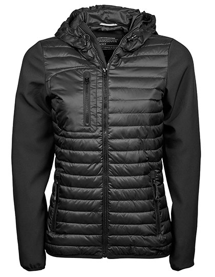 Women's Winter Jacket Tee Jays Women´s Hooded Crossover Jacket Black, Black