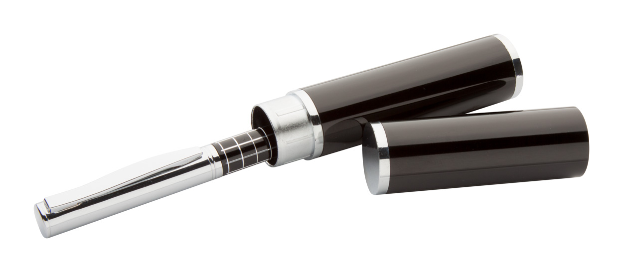 Kovové kuličkové pero KASPAROV v hliníkové tubě - černá