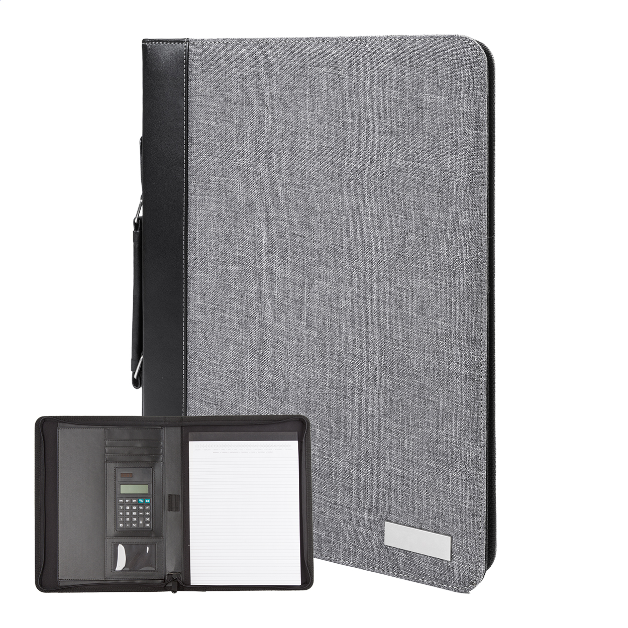 Konferenční desky SMOKEY ZIP s poznámkovým blokem, formát A4 - šedá