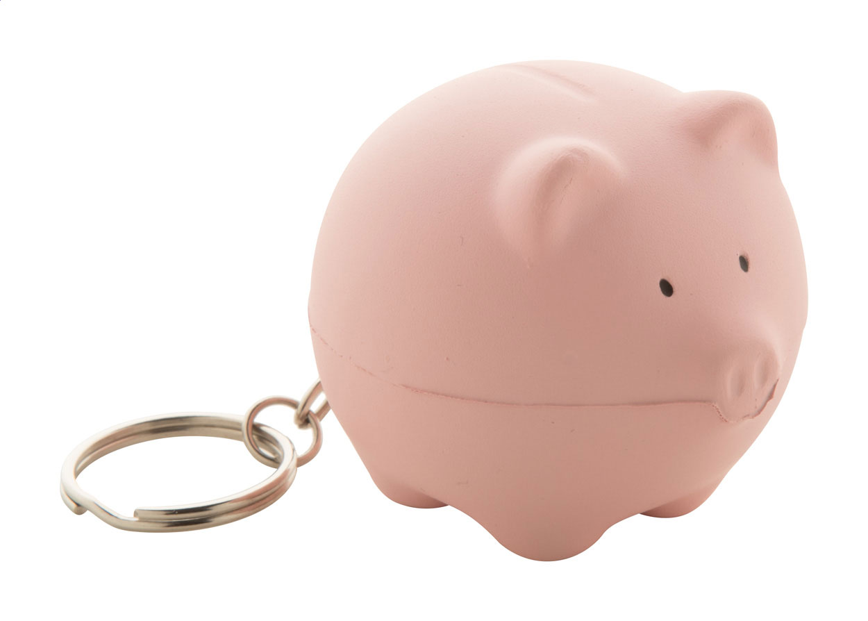 Antistresová pomůcka na klíče SNOWBALL ve tvaru prasátka - růžová