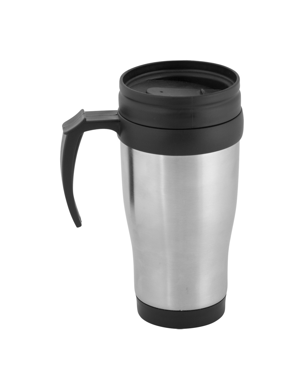 Metal thermo mug PATROL, 450 ml - silver / black