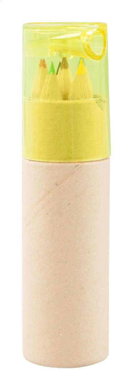 Barevné pastelky v papírové tubě GALLERY 6 s plastovým víčkem s ořezávátkem, 6 ks