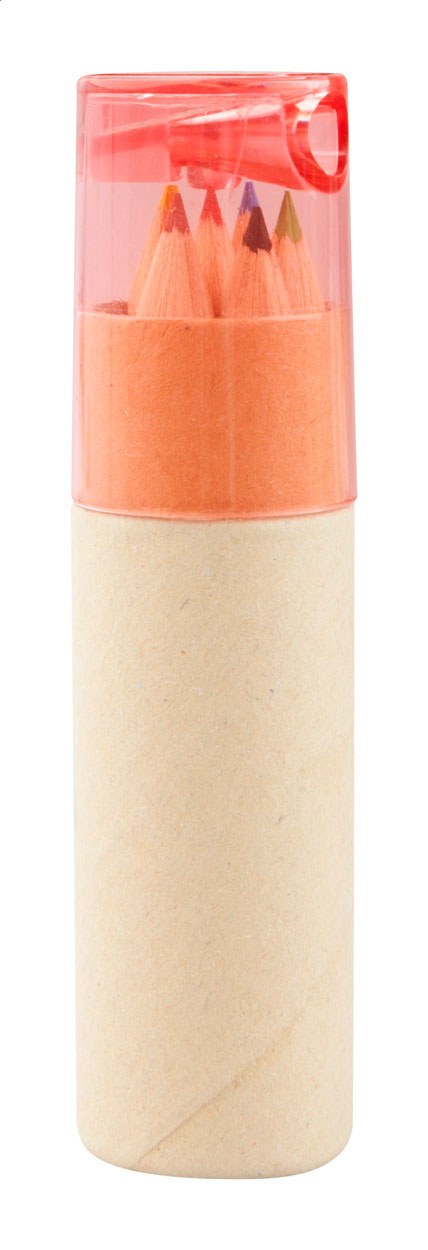 Barevné pastelky v papírové tubě GALLERY 6 s plastovým víčkem s ořezávátkem, 6 ks