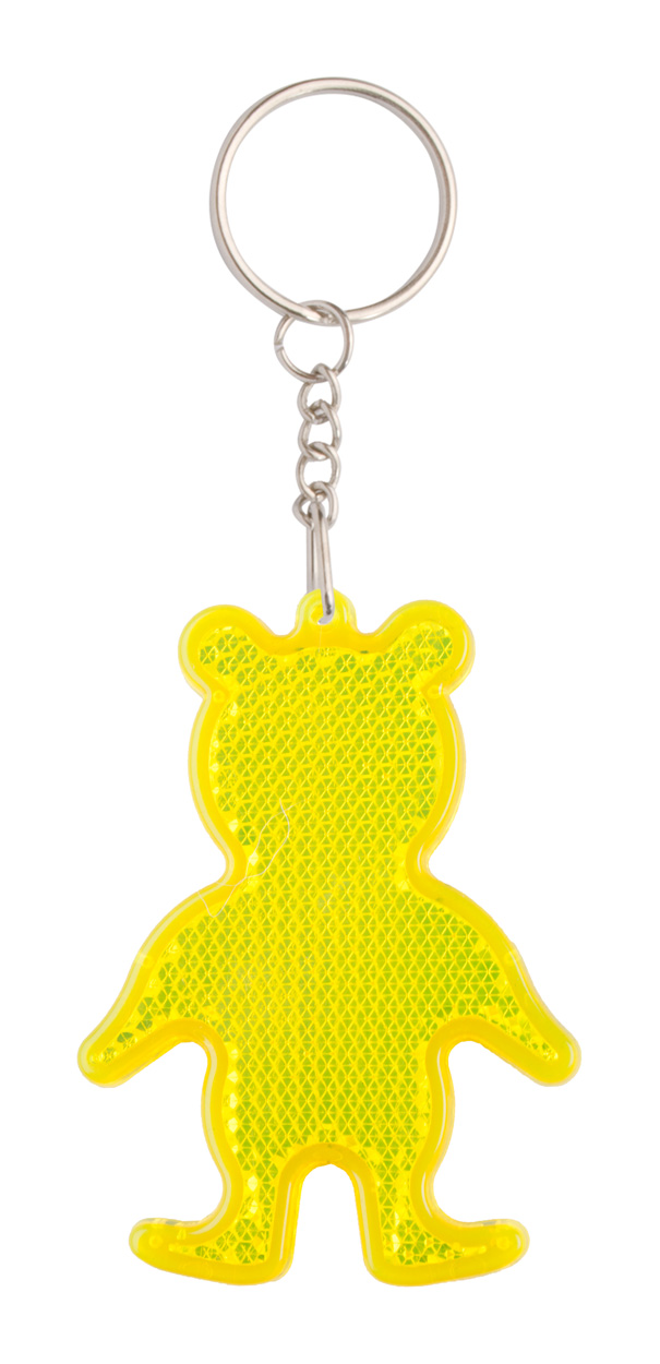 Plastic pendant with reflector SAFEBEAR in the shape of a bear