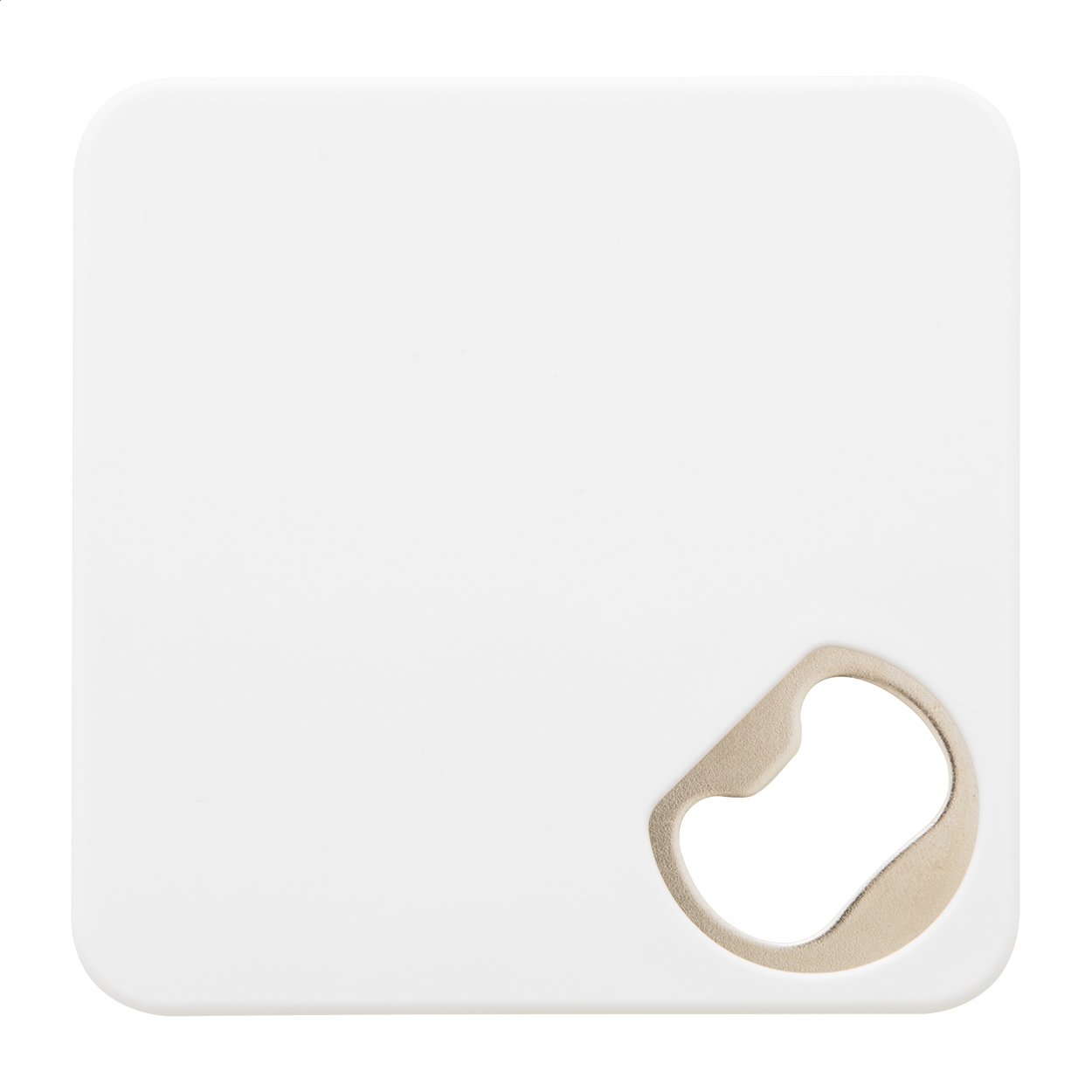 Plastový podtácek HOPFANATIC s otvírákem - bílá