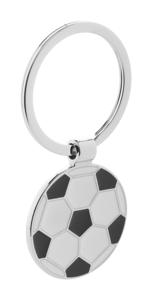 Kovový přívěsek na klíče DORKO ve tvaru fotbalového míče - bílá / černá