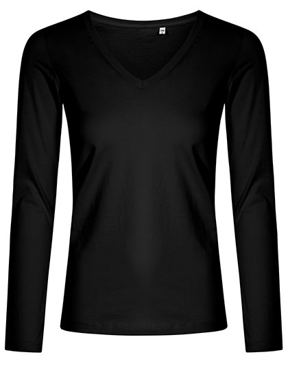 Dámské tričko s dlouhým rukávem X.O by Promodoro Women´s V-Neck T-Shirt Long Sleeve