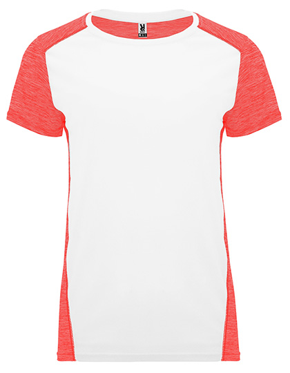 Dámské tričko s krátkým rukávem Roly Sport Women´s Zolder T-Shirt White, Heather Fluor Coral