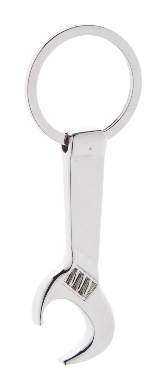 Kovový otvírák lahví SPANNER ve tvaru montážního klíče - stříbrná