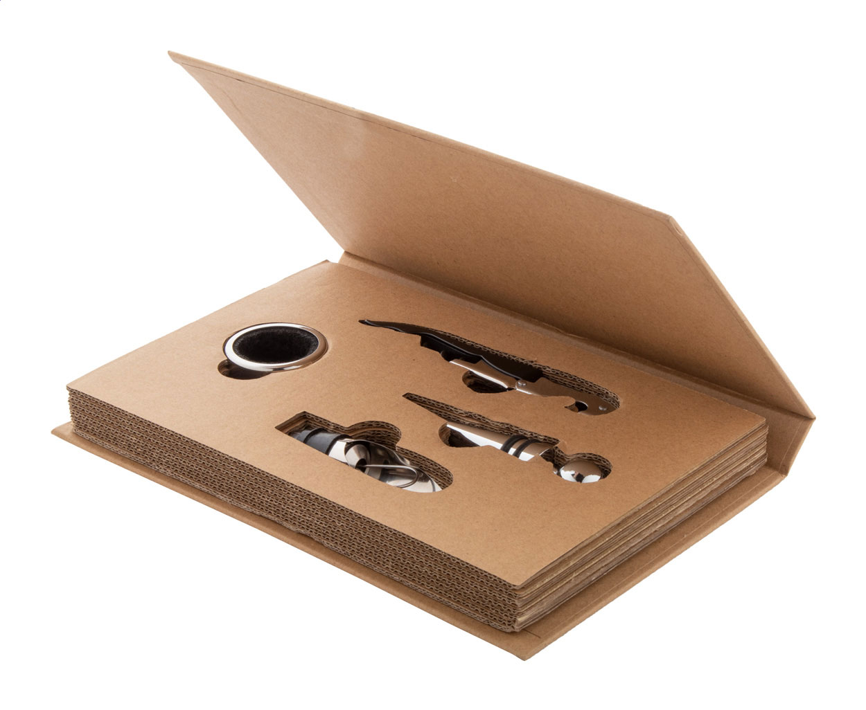 Sada příslušenství na víno FIANO v papírové krabičce - přírodní
