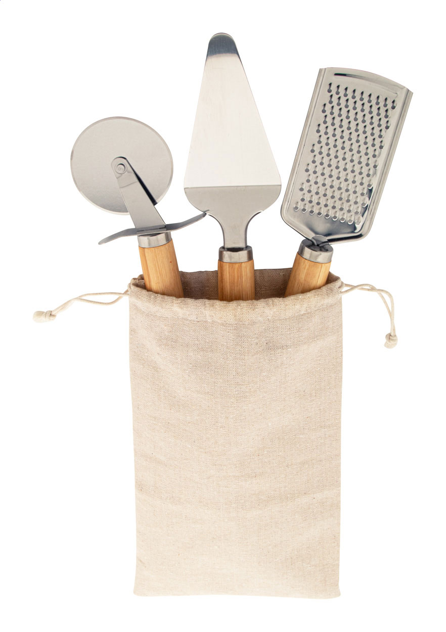 Servírovací sada na pizzu BIGABOO - přírodní