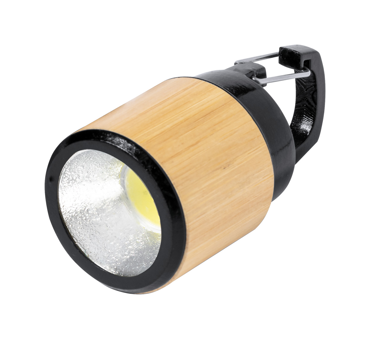 Plastic LED flashlight GUS with bamboo surface - natural