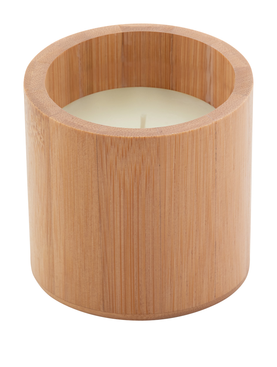 Scented candle in bamboo candle holder TAKEBO - natural