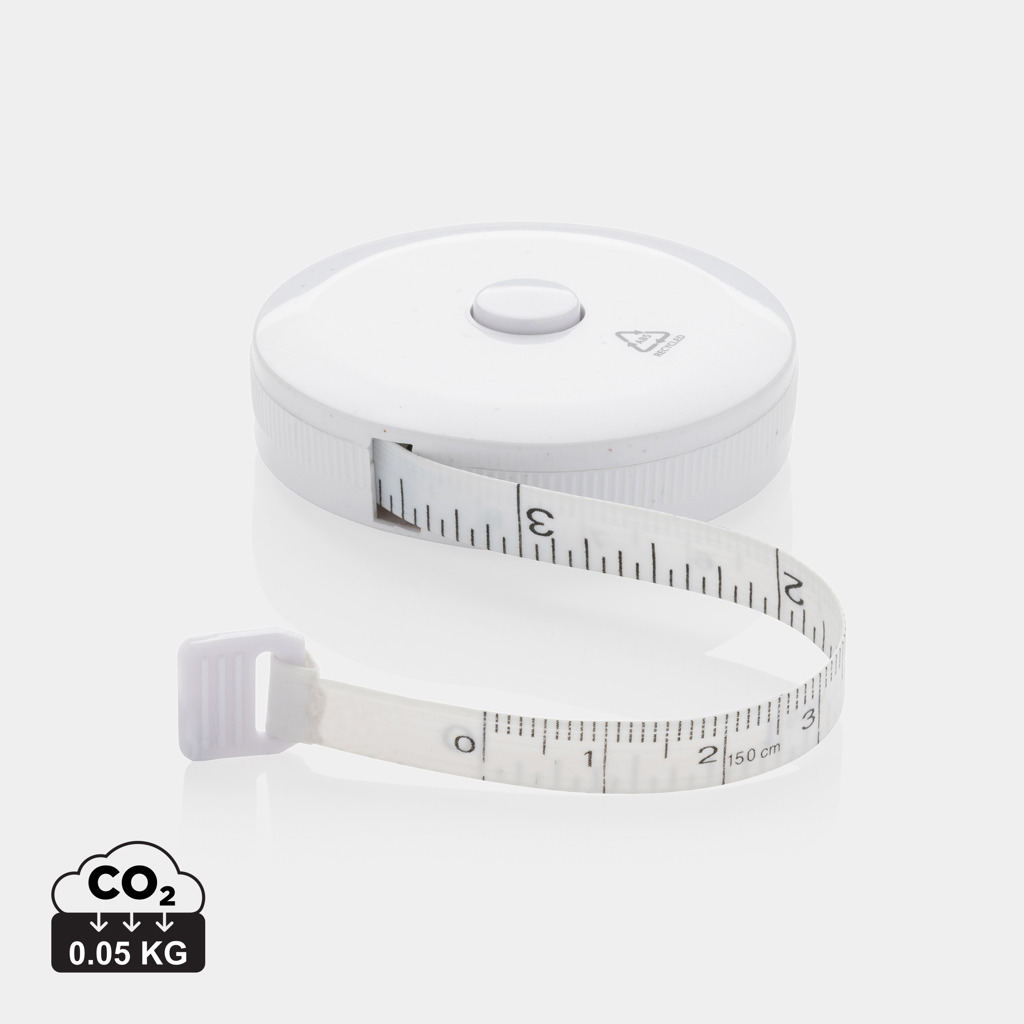 Tailoring tape measure made of RCS recycled plastic - white