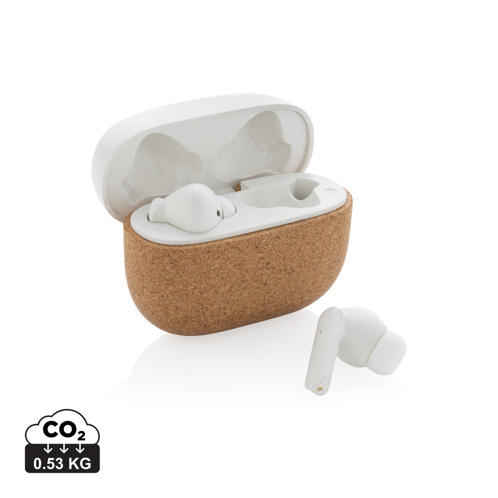 Plastová bezdrátová sluchátka FURDLE z recyklovaného materiálu - hnědá