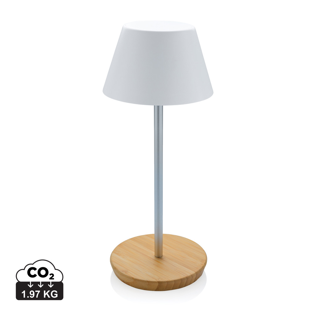 RCS usb-rechargeable recycled plastic table lamp ELODIA - white