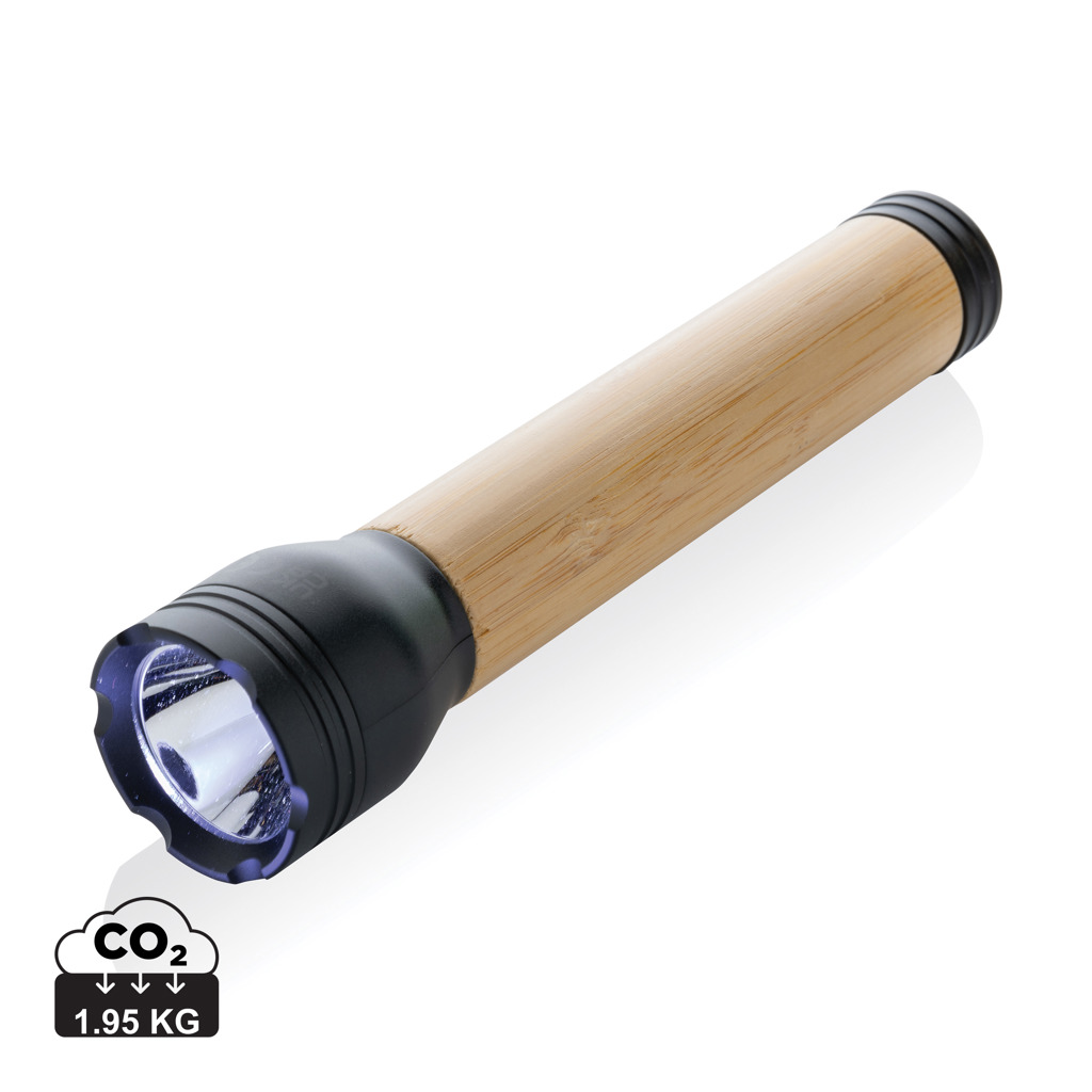 Lucid 5W RCS certified recycled plastic & bamboo torch AUGHT - black