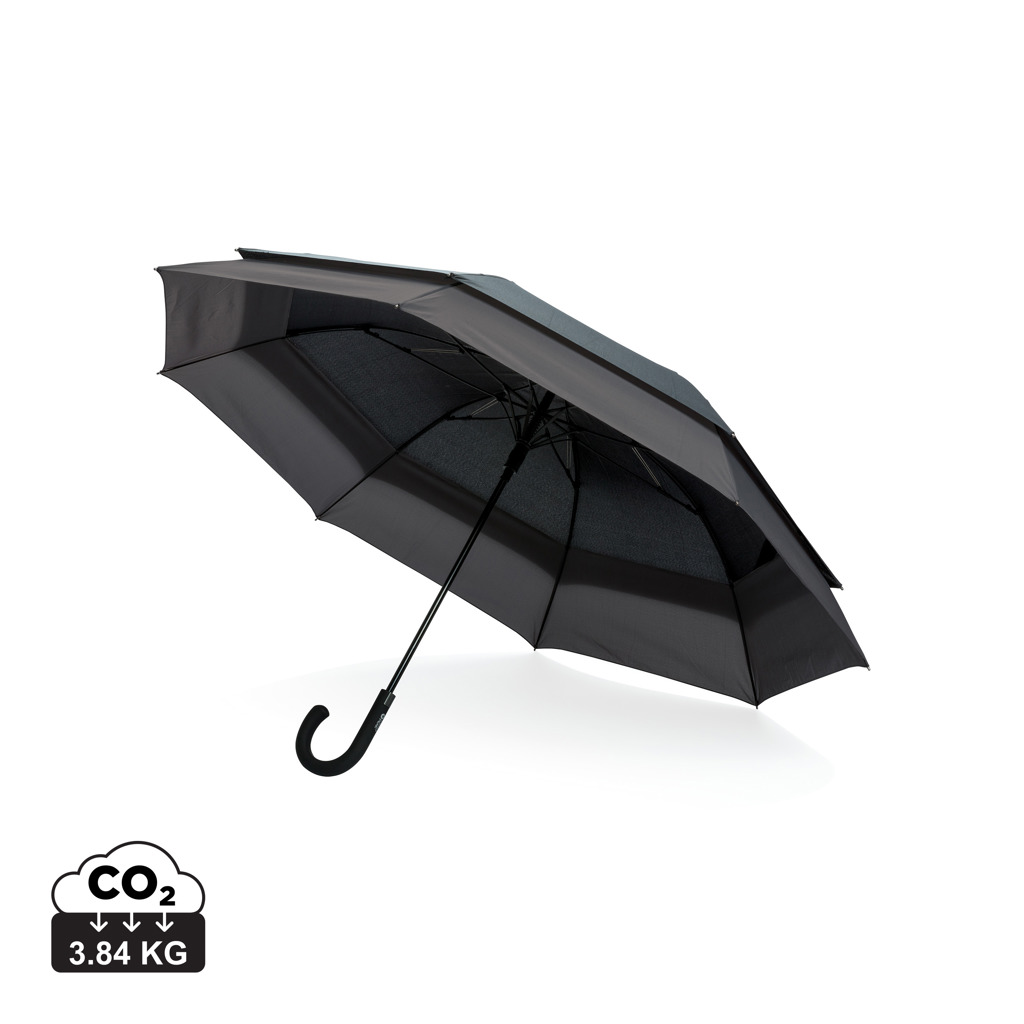 Deštník Swiss Peak SPLINE z RPET materiálu AWARE - černá