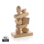 Dřevěné balanční kameny Ukiyo MITSUKO v látkovém sáčku - hnědá