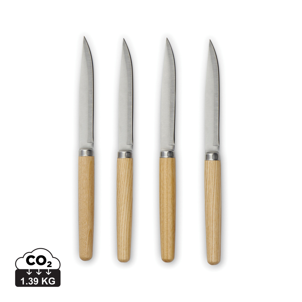 Sada nožů na maso VINGA Retro, 4 ks - stříbrná