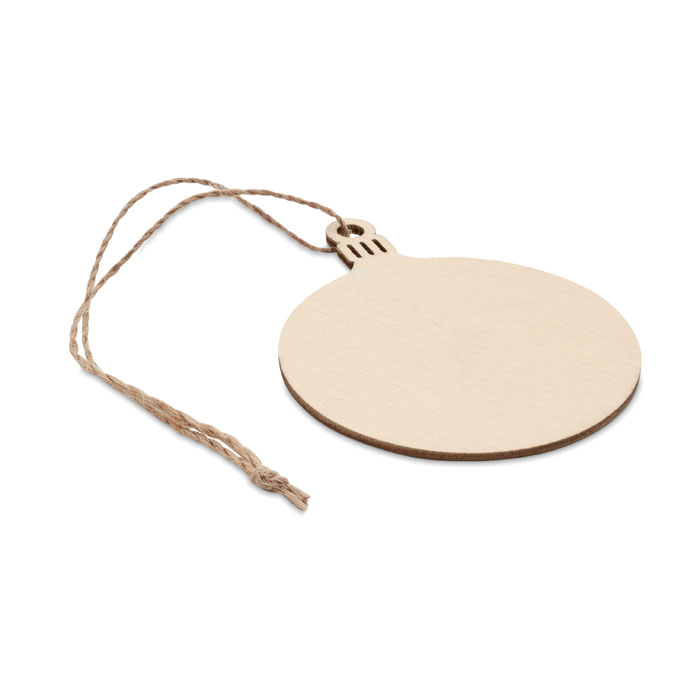 Dřevěná vánoční ozdoba REAM ve tvaru baňky - dřevěná