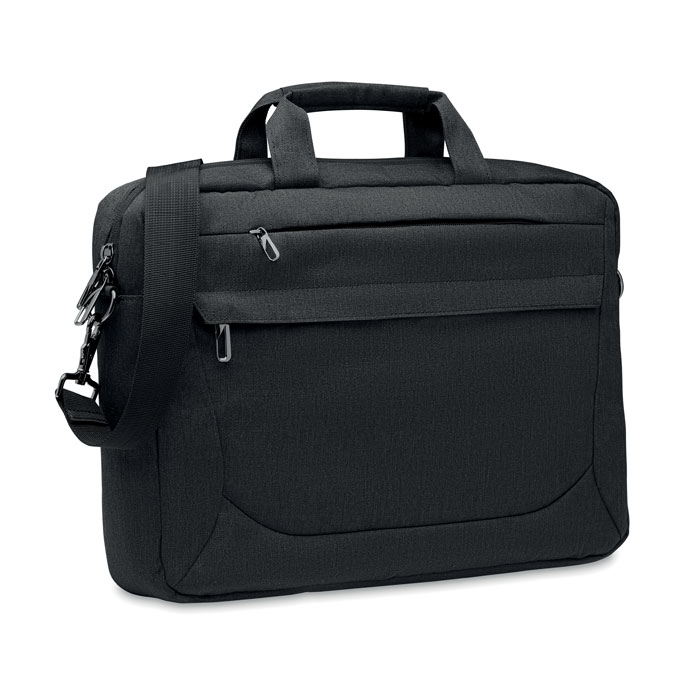 Polyester laptop bag CAMAURO made of recycled material - black