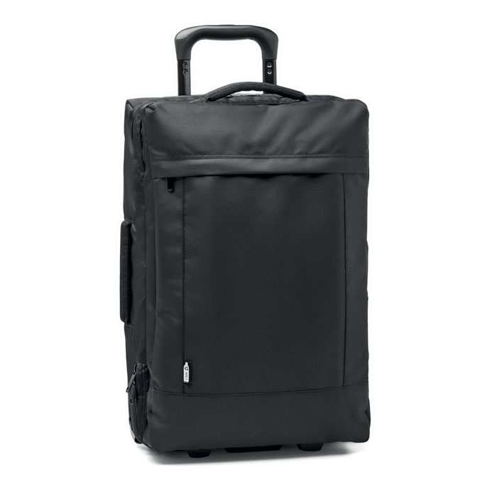 Wheeled suitcase TINNOCK made of recycled material - black