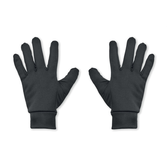 Polyester sports gloves YAMS - black