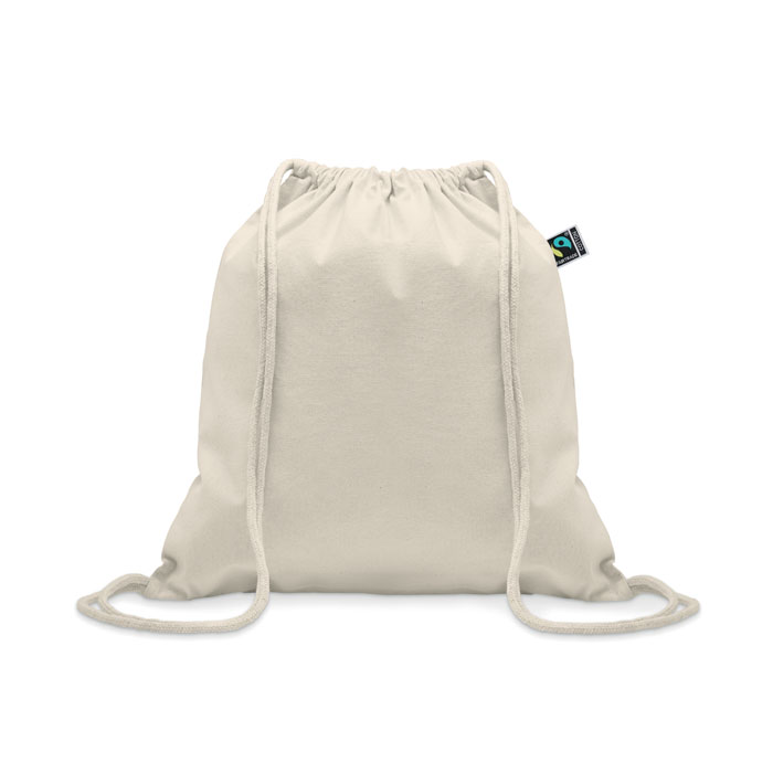 Cotton drawstring backpack LUNTED - beige