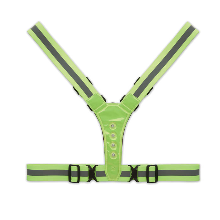 Reflective harness with LED lights COSET - neon green