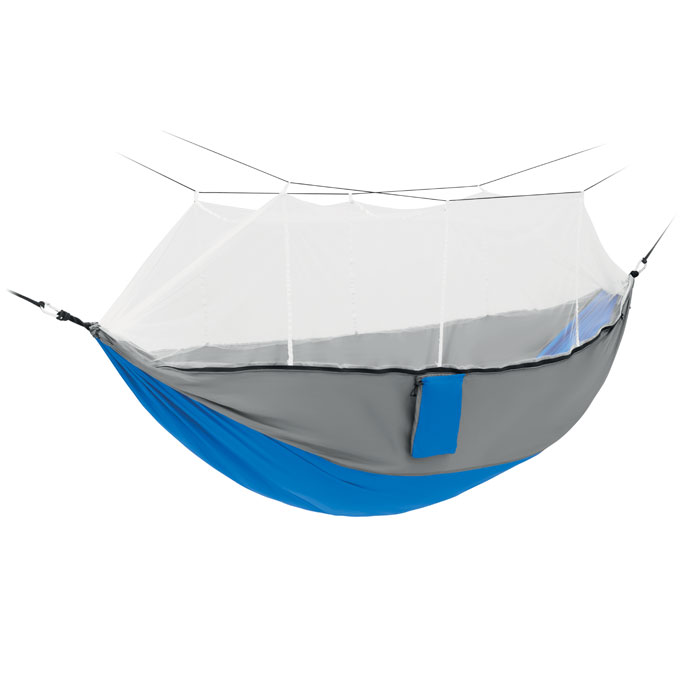Nylon hammock DOYLE with integrated insect net - royal blue