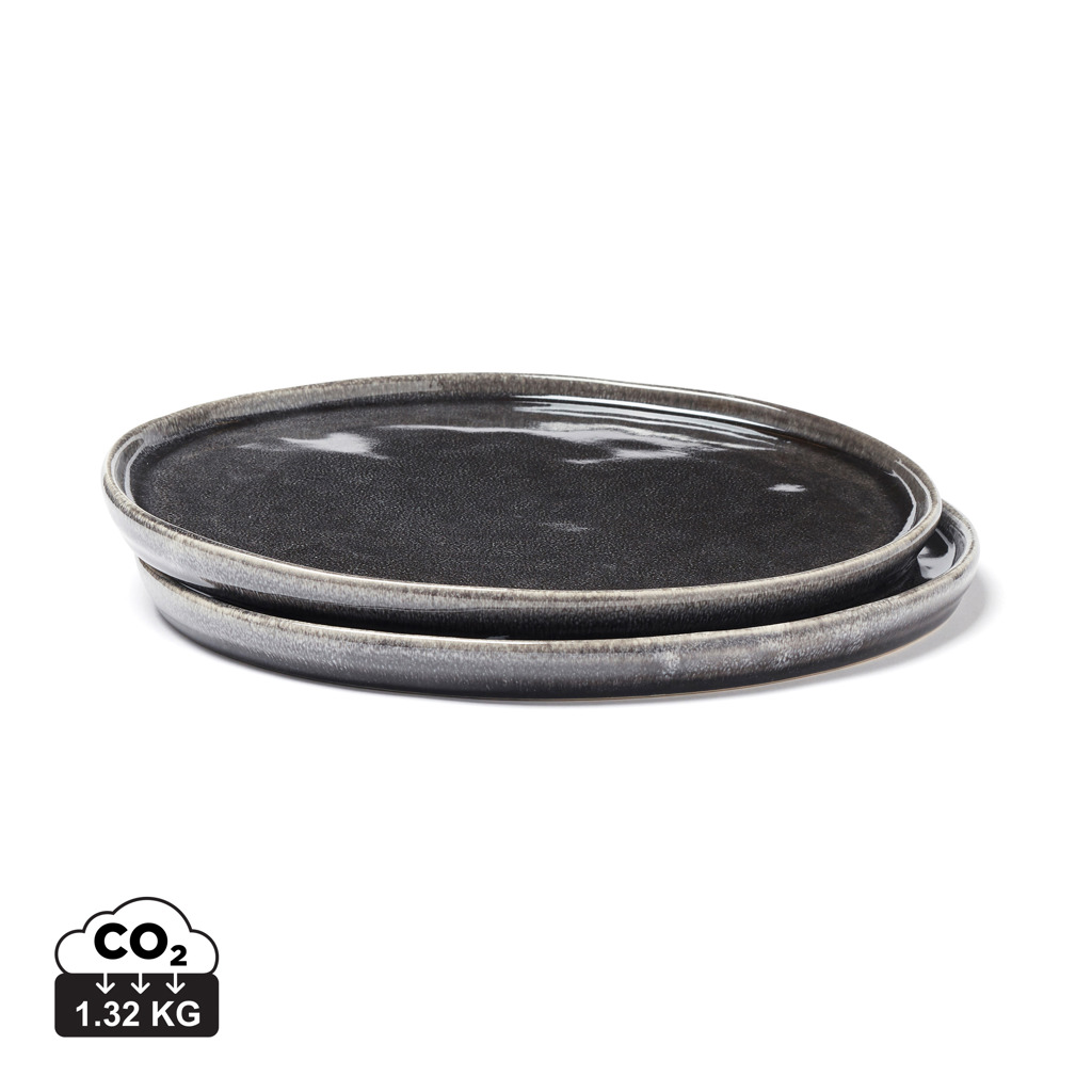 Talíř 20 cm, sada 2 ks VINGA Nomimono - černá