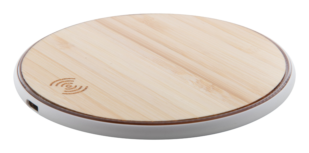 Wireless charger NEMBAR with bamboo surface - natural