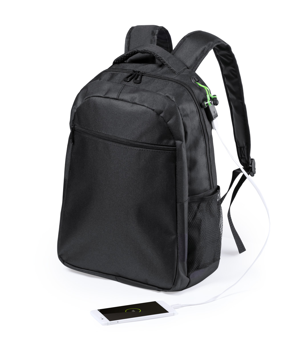 Polyesterový batoh HALNOK s prostorem na notebook - černá