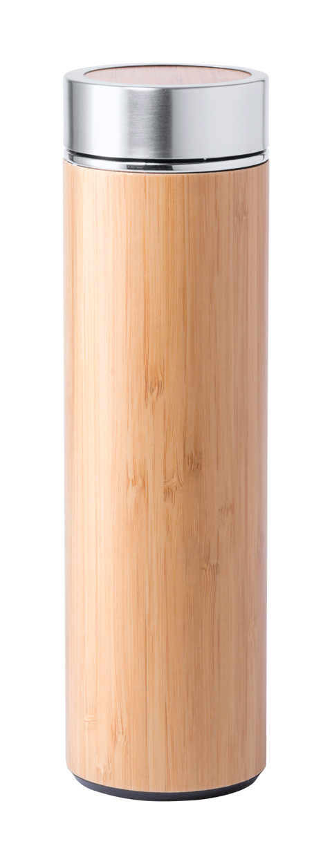 Kovová sportovní lahev MOLTEX s povrchem z bambusu, 500 ml - přírodní